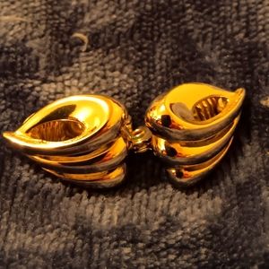 Monet gold clip-on earrings